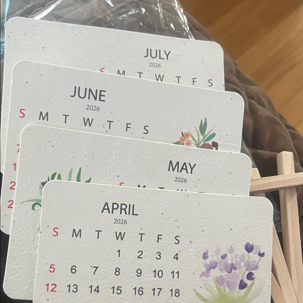 Lush seed farm calendar Mini Easel Stand - Natural Beige